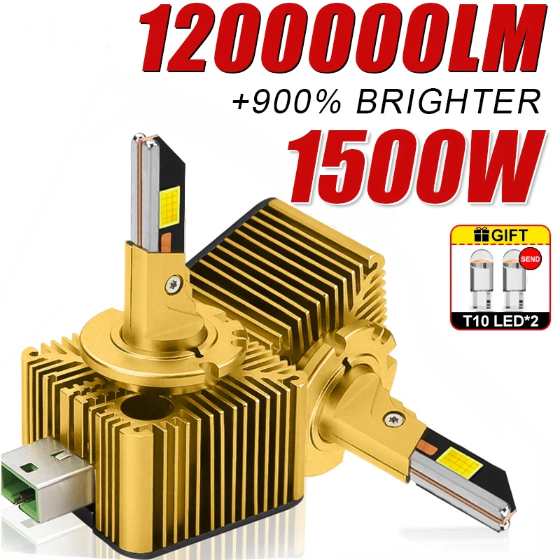 

D1S D3S Светодиодные лампы для фар 12 В 24 В Canbus без ошибок D4S D2S Светодиодные фонари D4R D2R Автомобильные лампы 1200000LM Автомобильные фары 6000K