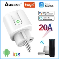 tuya wifi eu smart plug 20a bluetooth compatible adapter wireless remote voice control timer socket for google home alexa