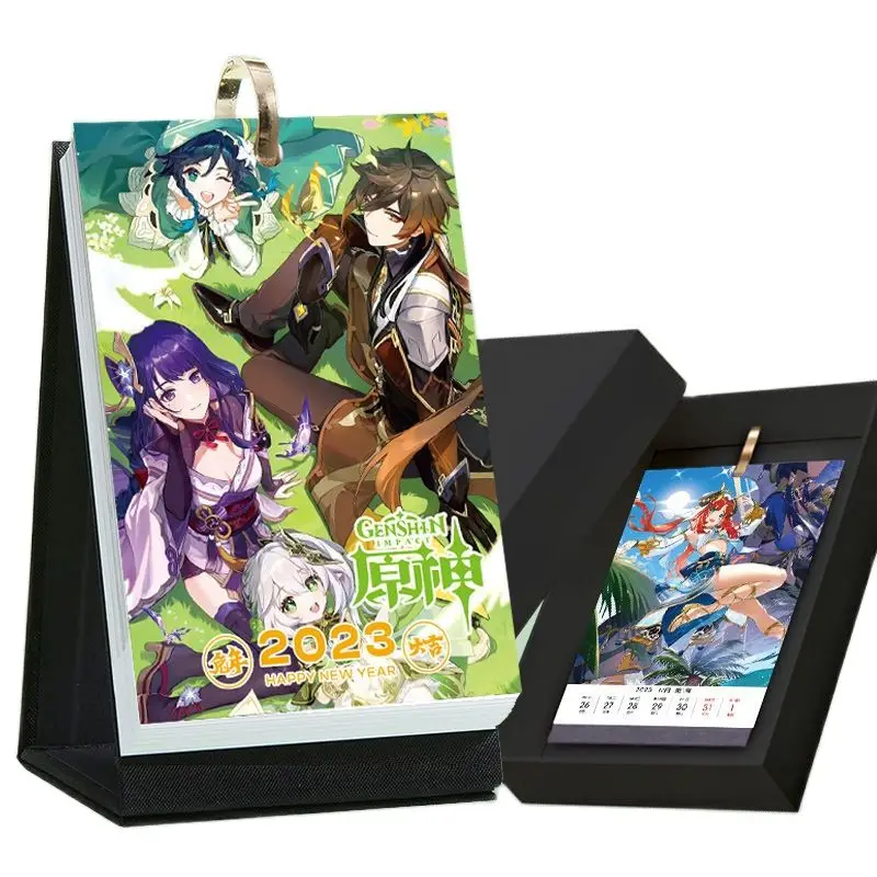 

2023 Аниме игра Genshin Impact ЕЖЕНЕДЕЛЬНЫЙ КАЛЕНДАРЬ Ganyu Yoimiya Xiao Klee настольные календари с мультяшными персонажами ежедневник расписание
