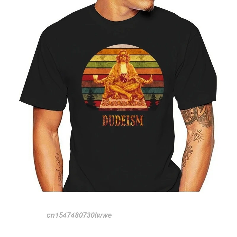

Большая Винтажная Футболка Lebowski Buddha Dudeism, Классная стильная футболка европейского размера