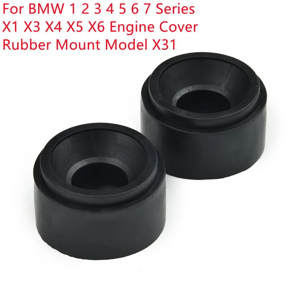 

2pcs For Bmw 1 2 3 4 5 6 7 Series X1 X3 X4 X5 X6 Engine Cover Rubber Mounting Model X31 Black Plastic Car Accessorry