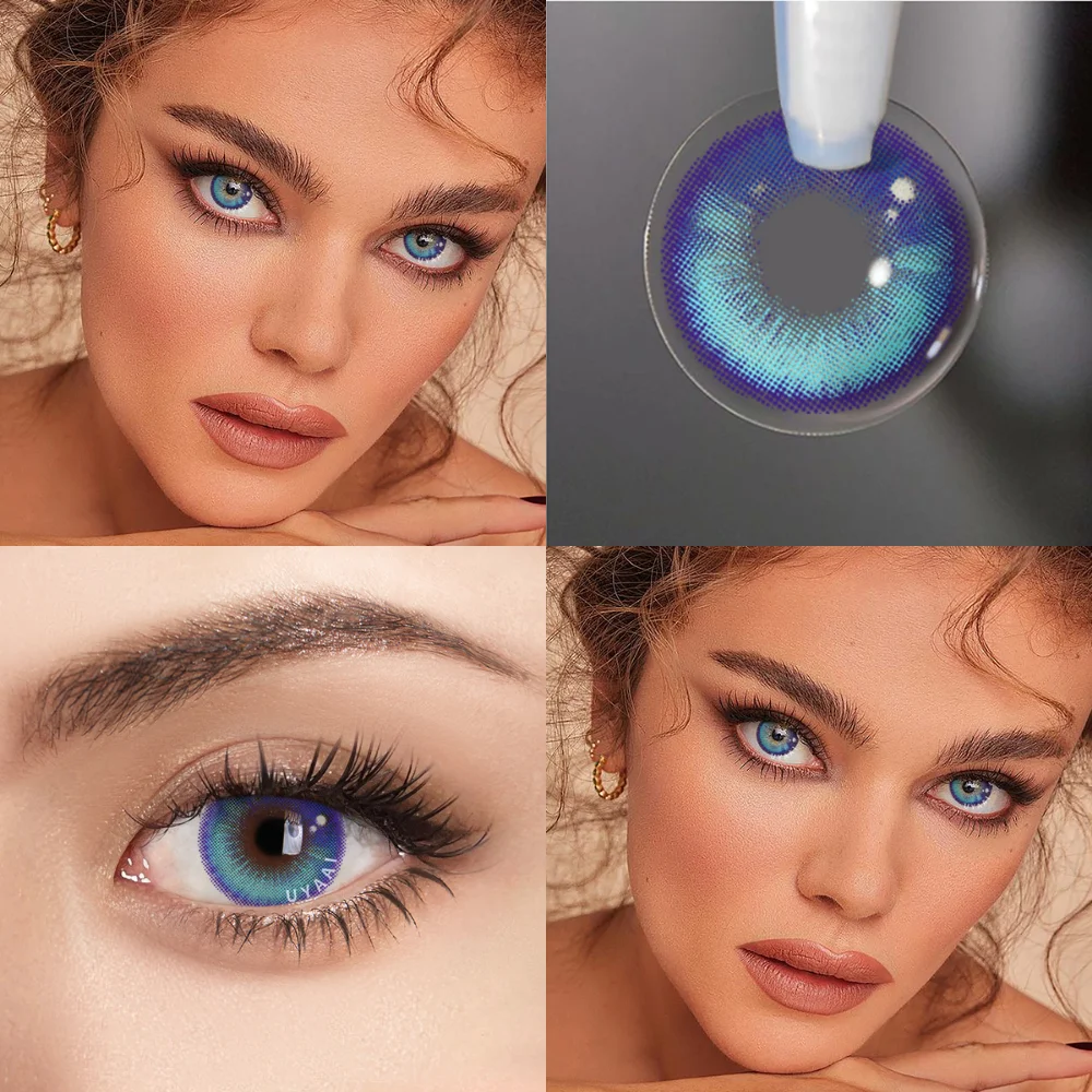 

UYAAI Color Contact Lenses for Eyes Annual Colored Lenses Natural Cosmetic Eye Yearly Use 2pcs/pair