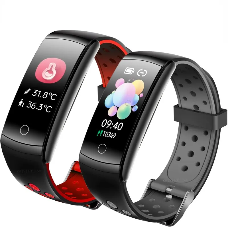 

New Smart Bracelet Body Temperature Heart Rate Monitor Blood Pressure Oxygen Waterproof Fitness Smart Wristband Android Ios Sale