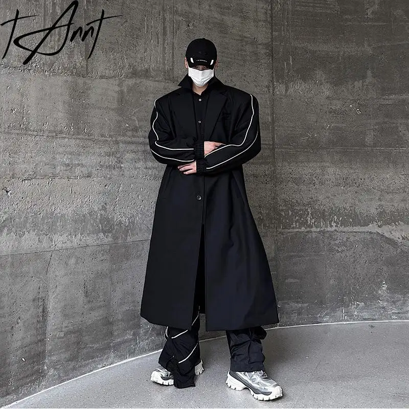 Тренчкот GetSpring для женщин и мужчин осень 2024 яркая черная ветровка модная