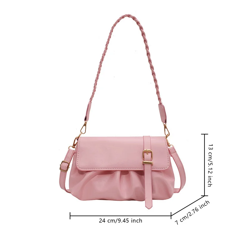Women Shoulder Bag Leather Messenger Handbag Trend 2023 Fashion Design Soild Color Female Armpit Bag Banquet Bag