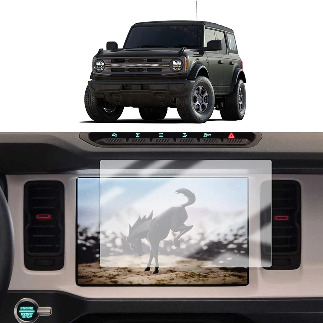 

Защитная пленка для экрана 2021 2022 Ford Bronco с сенсорным экраном 8 дюймов