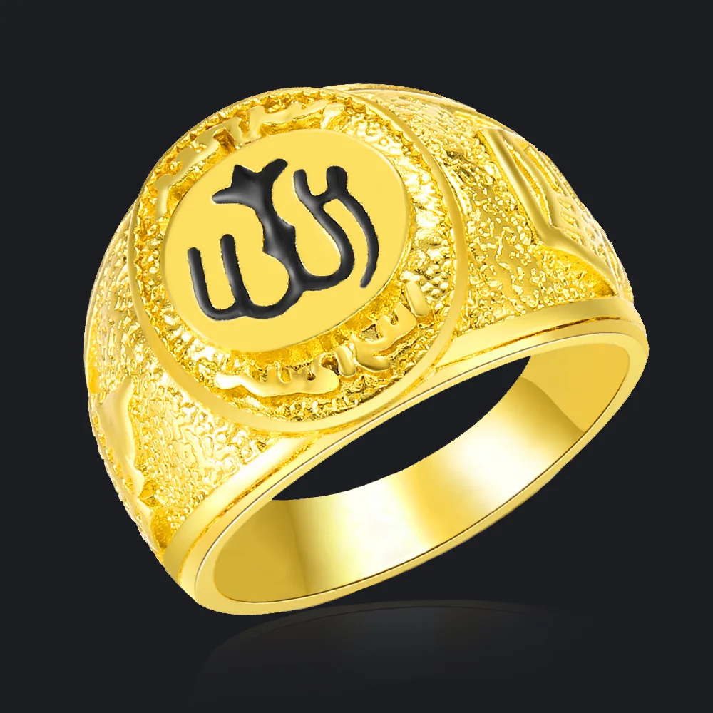 

WANGAIYAO new fashion temperament couple Arabian scripture oil drip ring unisex bracelet gold-plated anniversary ring jewelry
