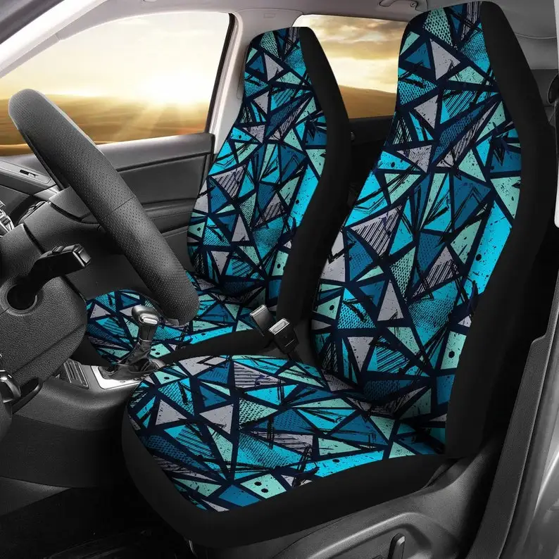

Blue Abstract Art Car Seat Covers Pair, 2 Front Seat Covers, Car Seat Protector, Car Accessories