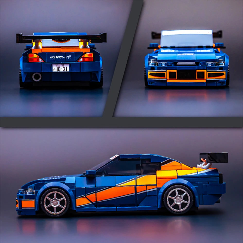 Фото Новая модель MOC Speed ​ ​ Серия «Знаменитые фильмы»: Конструктор S15 «Гоночный автомобиль» — Модульный набор для сборки спортивного автомобиля, подарок для мальчика №3