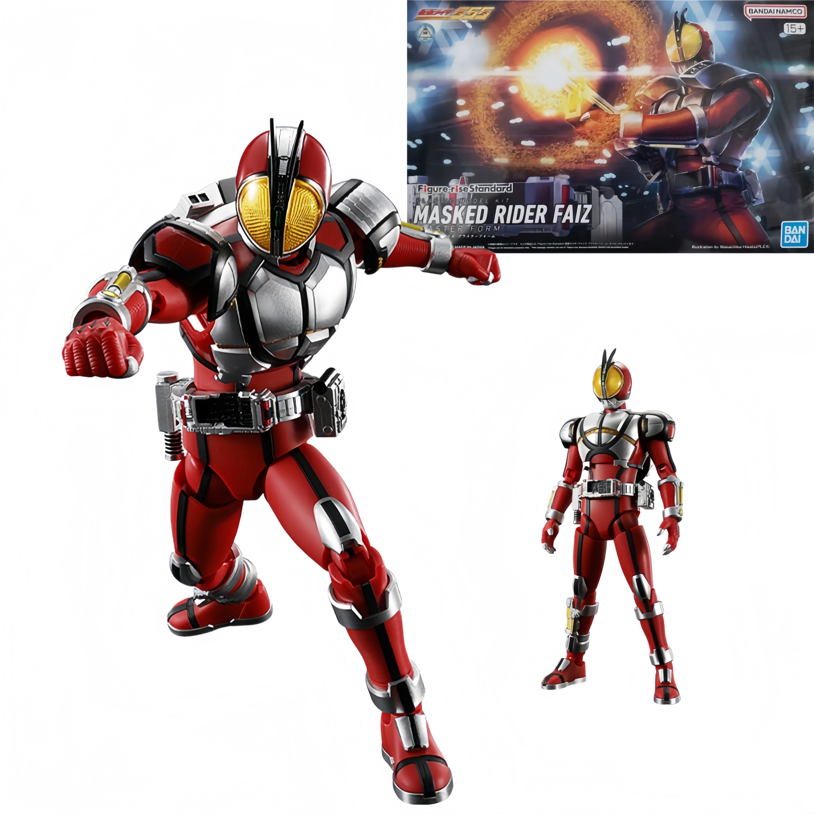 Фото Bandai Hobby - Kamen Rider Faiz 555 - Оригинальный конструктор-фигурка Figure-rise Standard в форме Акселя Бластера, модель для сборки, игрушка-конструктор №3