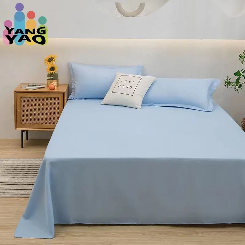 

Pure Color Minimalism Sheets Single Pair 100% Cotton Four Seasons Universal Right Angle Mattress Cover Clean Ultra-thin Comfort