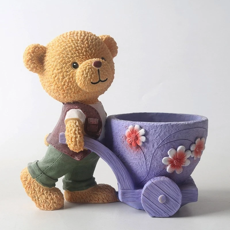 Силиконовая форма для цветочных горшков медведь сочный кашпо цементной глины