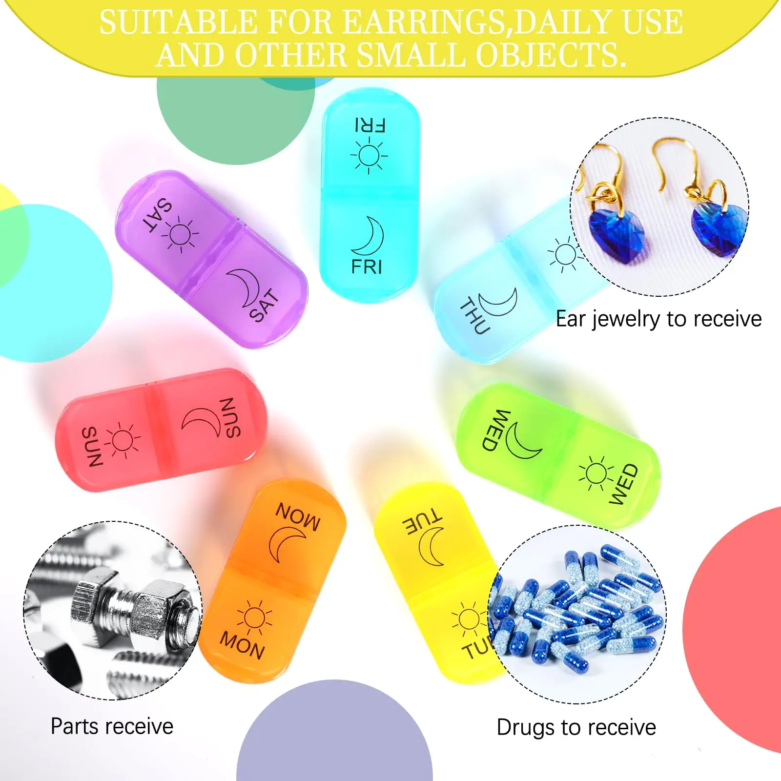 Контейнер для хранения таблеток с 14 ячейками портативный герметичный контейнер
