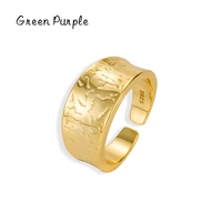 green purple adjustable geometric texture rings for women gift real 925 sterling silver 2022 trend new geometric shape jewelry