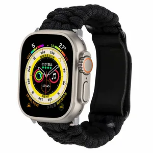 Umbrella Rope Strap For Apple Watch Ultra 49mm 8 7 45mm Nylon Outdoor Survival Band For iWatch 6 5 4 3 SE 44mm 42mm 40mm 41mm