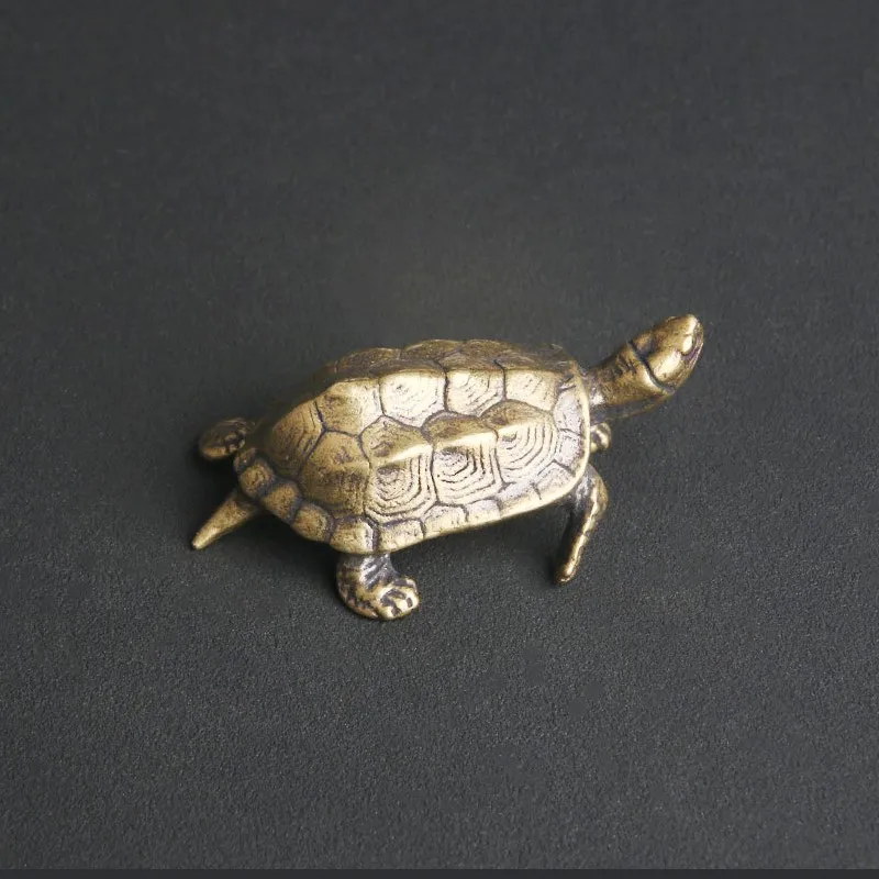 

Antique Brass Turtle Desktop Ornament Longevity Turtle Tea Pet Ornament