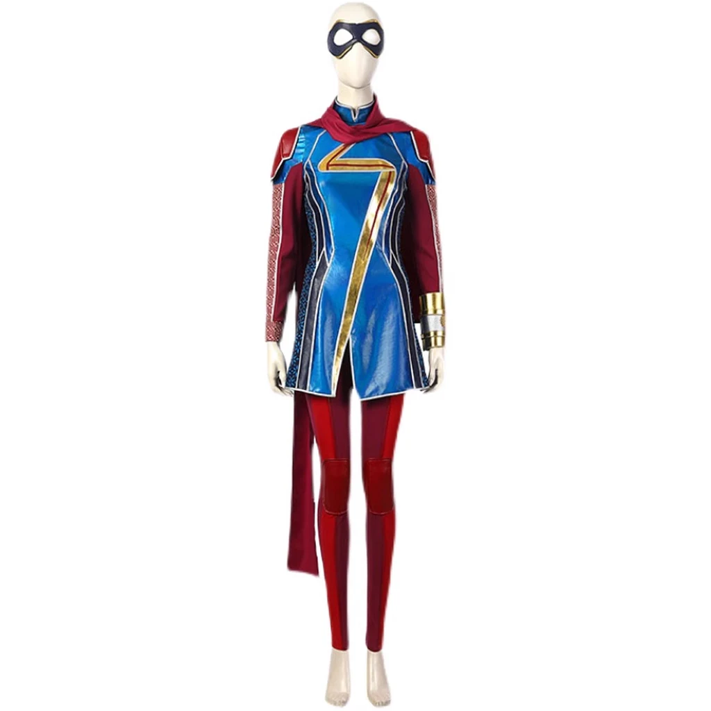 

Season 2 Kamala Khan Cosplay Costume Movie Comics Superhero Women Outfits Red Scarf Top Pants Set Halloween Carnival Costume