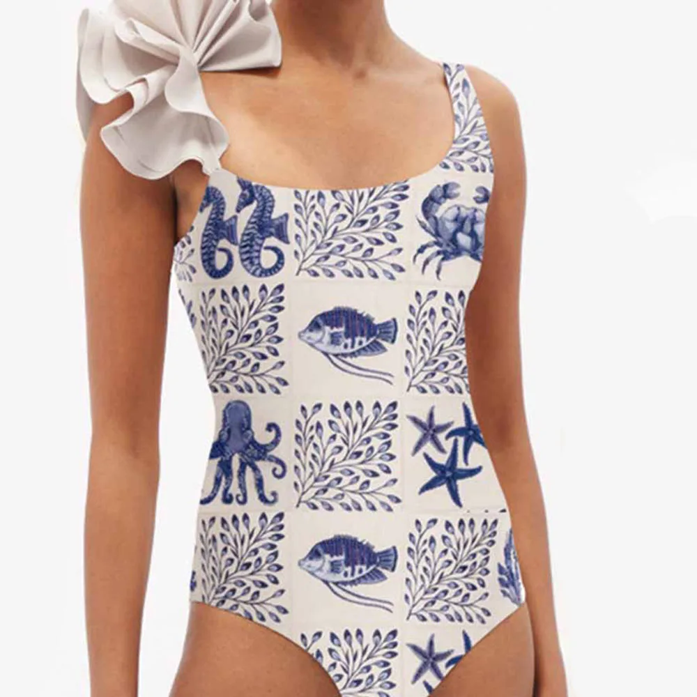 

Купальник-бикини женский с квадратным вырезом, открытыми плечами и высокой талией