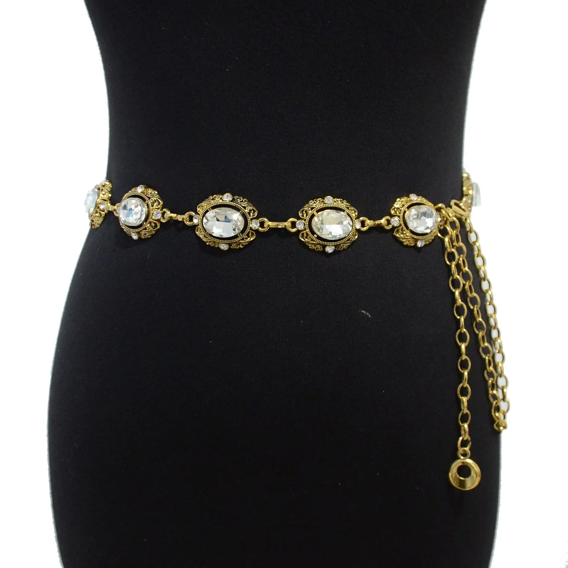 

Женская летняя Модная ретро-стильная металлическая цепочка на талию с инкрустацией