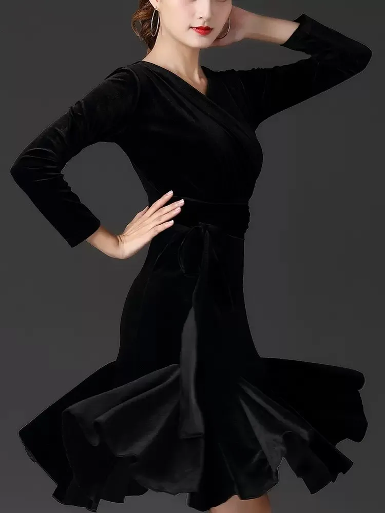 

Latin dance Dress Female Adult Social Dance Dress Professional Competition Training Clothing Sexy Rumba Dance Performance