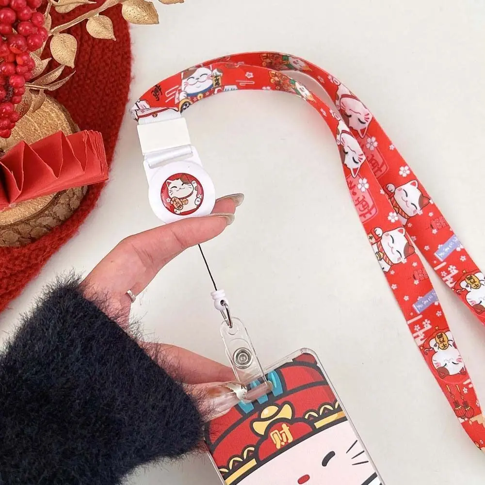 Фото Длинная веревка Maneki Neko Держатель для карт Maneki Neko Японский Lucky Cat Student Lucky Cat Обложка для карт Мультяшный чехол для карт Подвеска №3