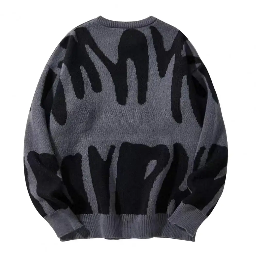 Новый популярный осенне-зимний пуловер с нерегулярным жаккардовым узором свитер