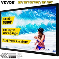 vevor projector screen 92 100 110 120 130 135 155 in aluminum fixed frame 169 4k hd home cinema theater wall mountable displays