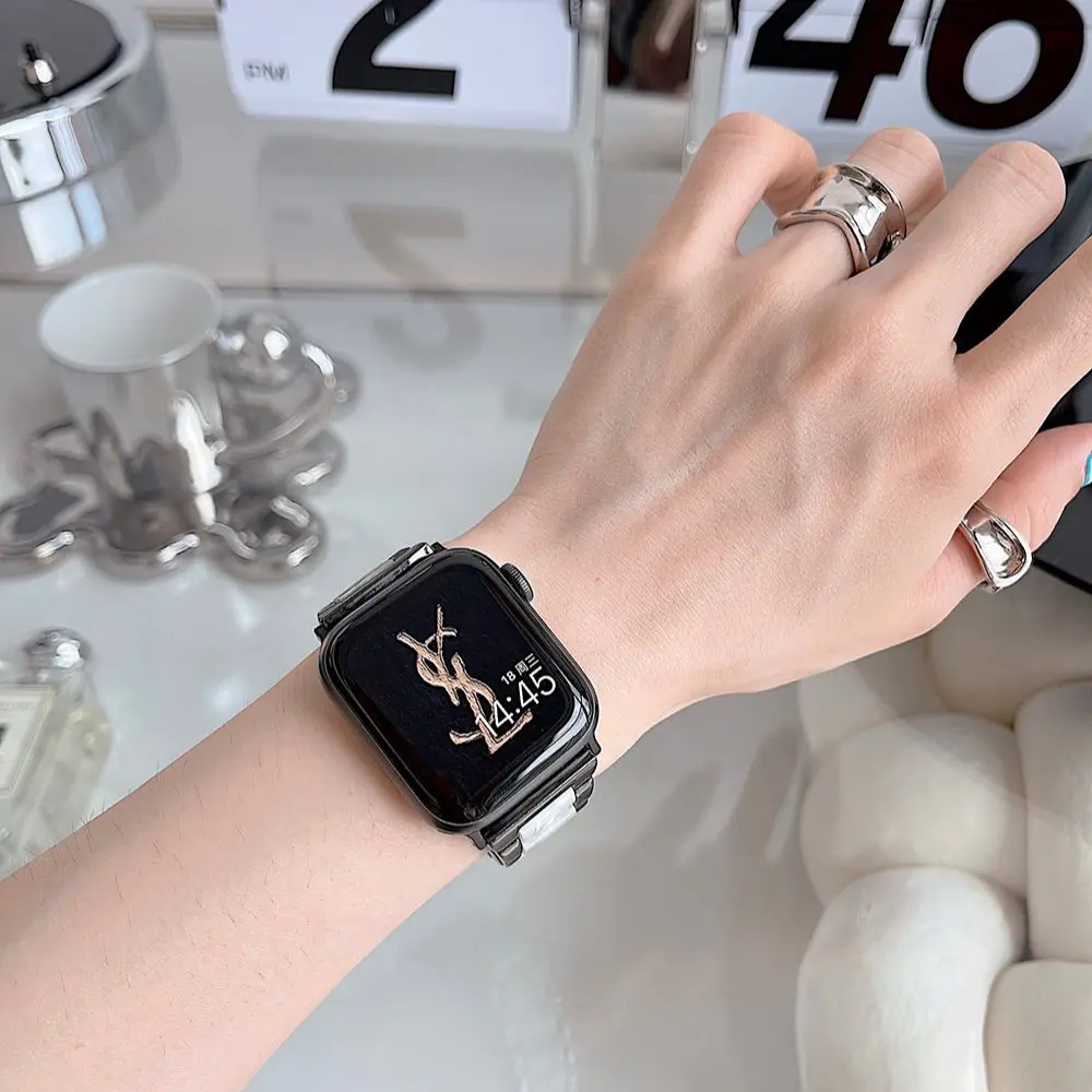 Resin strap for apple watch band 7 44mm 40mm 42mm 38mm 41 45mm correa transparent Loop watchband for iwatch 7 6 se series 5 4 3