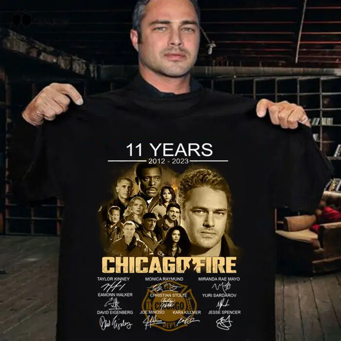 

Chicago Fire 11 годовщина 2012-2023 подпись, Подарок на годовщину, поклонник фильма, рубашка, рождественский подарок, Xs-5Xl уличная одежда