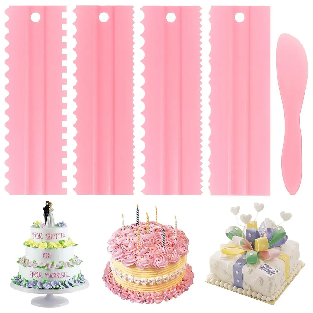 

1/4PCS Accessories Baking Tools Plastic Pastry Comb Spatulas Cream Scraper Cake Scraper