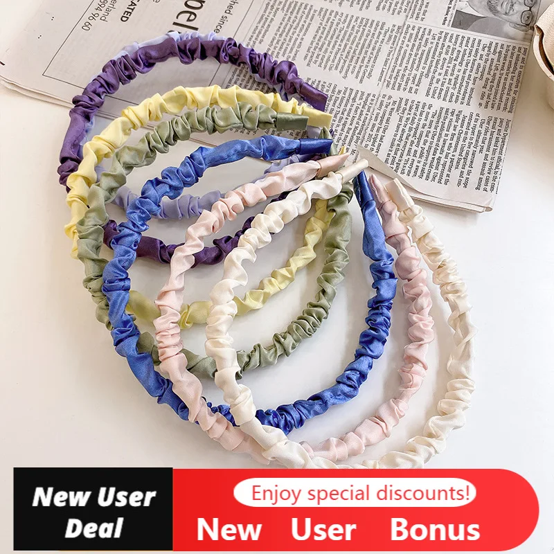 

Silk Solid Color Hairstyle Hairpin Elastic Hairbands Fashion Girls Hair Accessories Headdress Band Elastic Hair Hoop 2022 New