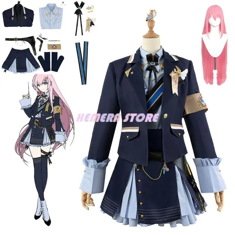 

Game New Skin Megurine Luka Cosplay Costume Wig Uniforms Diva Singer Anime Game Suit Party Singing Stage Clothes Dress Pink Wig