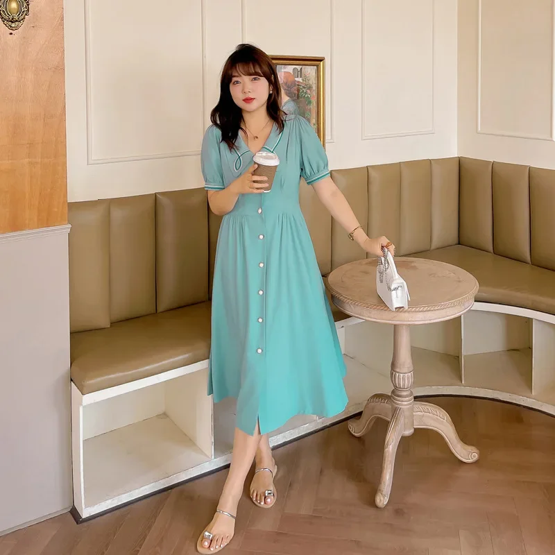 Винтажное платье больших размеров с короткими рукавами и вышивкой длинная