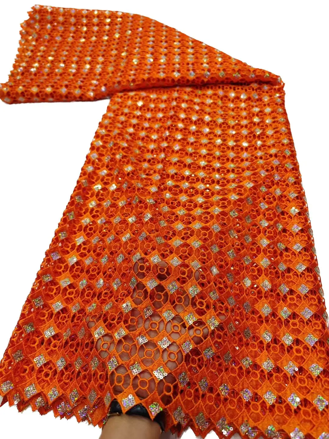 

YQOINFKS Embroidery Cord Lace Polyester Guipure Mesh Sewing Fabric 5 Yards African Women Dress Evening High Quality 2023 KY-0053