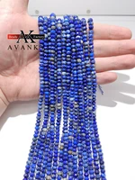 natural gemstone faceted lapis lazuli beads small section loose spacer for jewelry making diy necklace bracelet 15 4x6mm