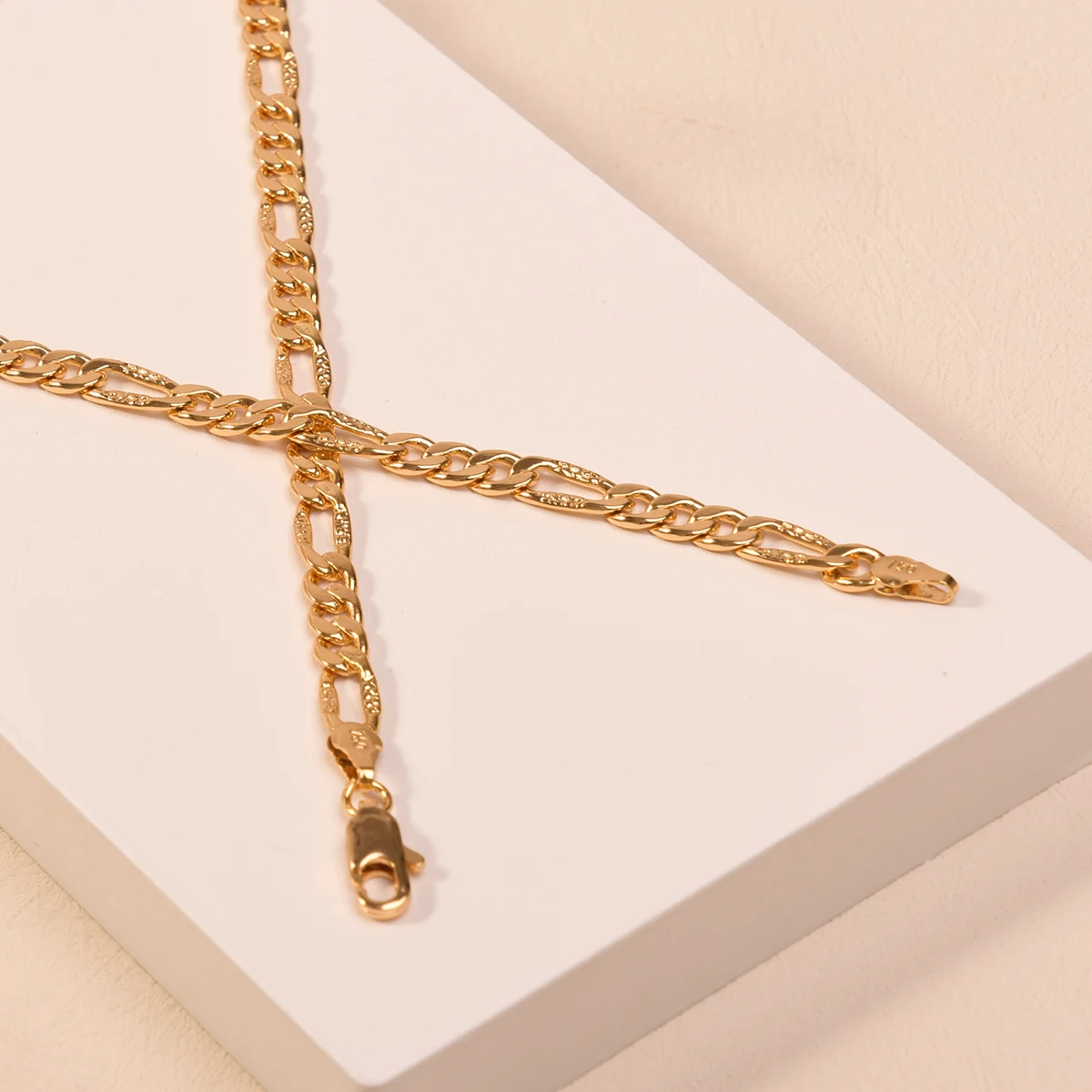 Латунное ювелирное ожерелье Figaro позолоченные модные ювелирные изделия цепочка