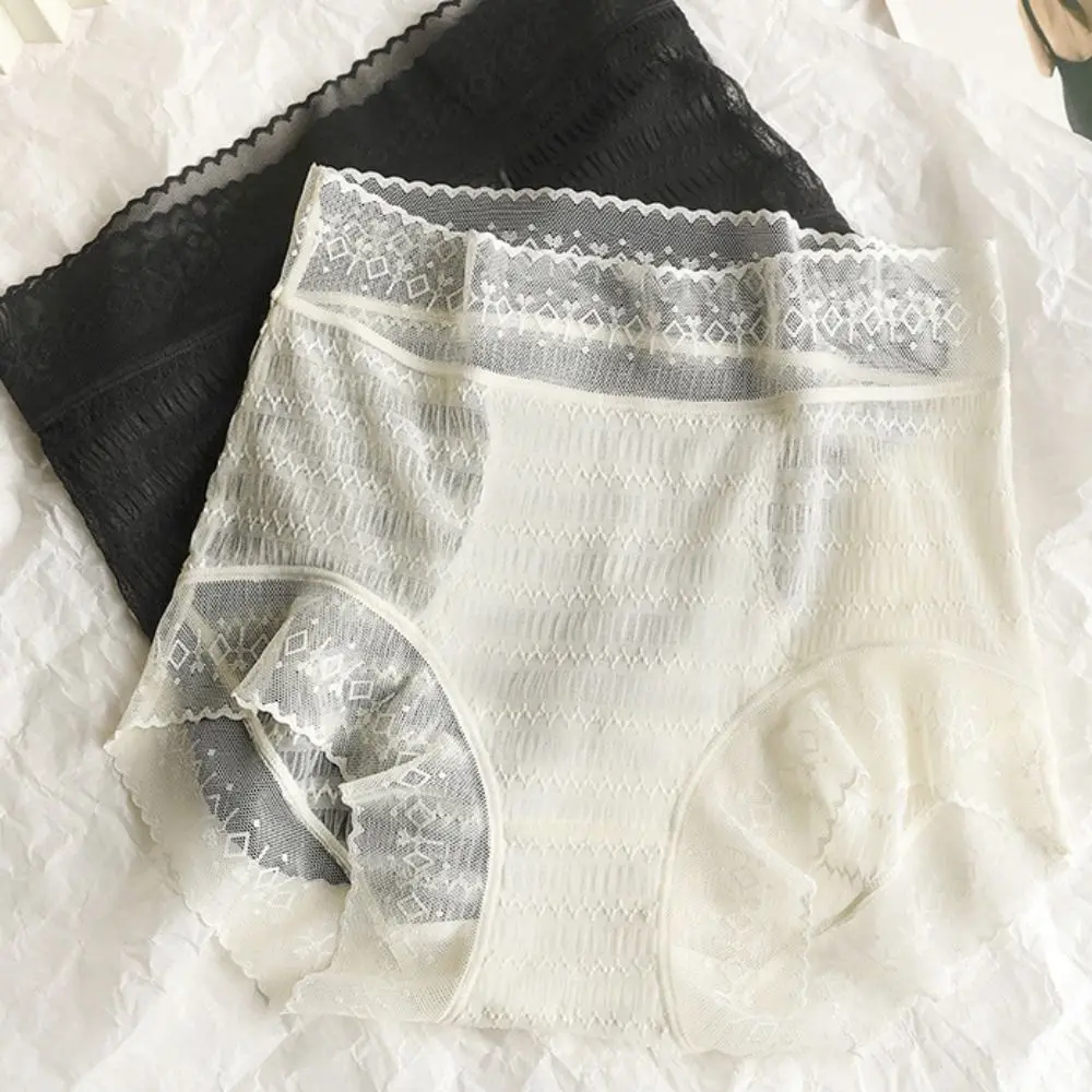 

Японское модное однотонное Сетчатое нижнее белье, удобные дышащие хлопковые трусики с высокой талией для женщин и девушек, нижнее белье