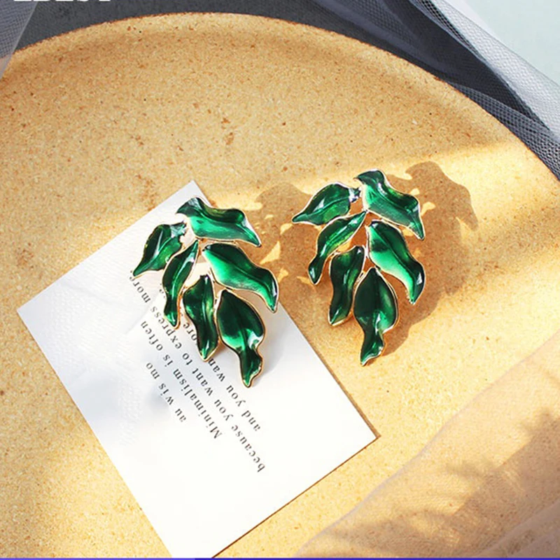 vivilady hot sale monstera beach leaf pendant women drop earrings european brand tropical plant shape summer party jewelry free global shipping