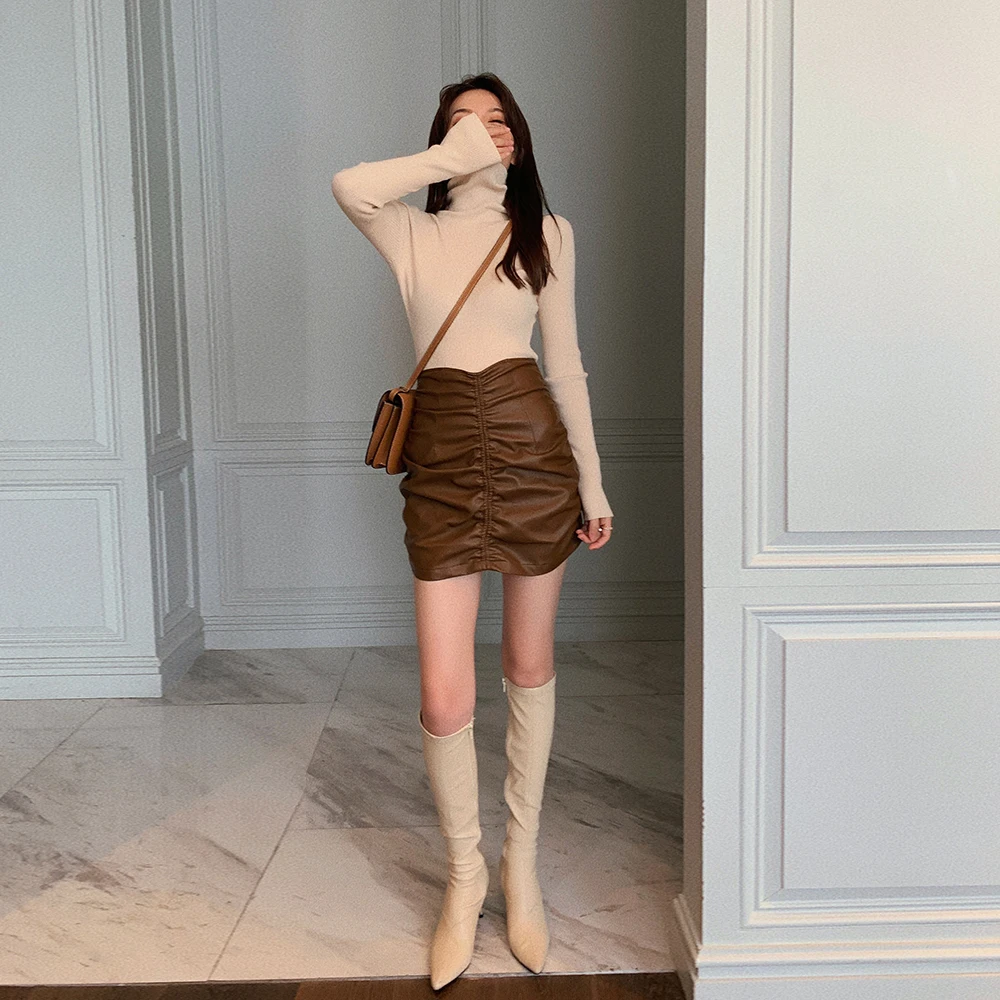 

Свитер женский осенне-зимний с длинным рукавом и узким низом