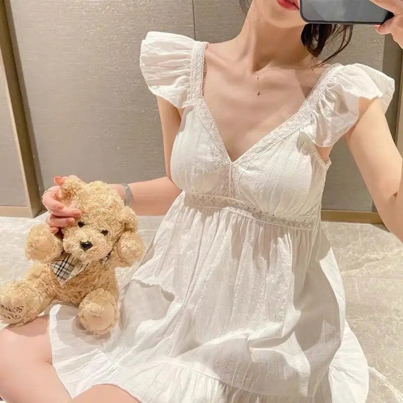 Pajama Sets Women Thin Sleepwear Chic Summer Cute Girlish Ulzzang Sexy Korean Female Popular Casual Aesthetic Basic
