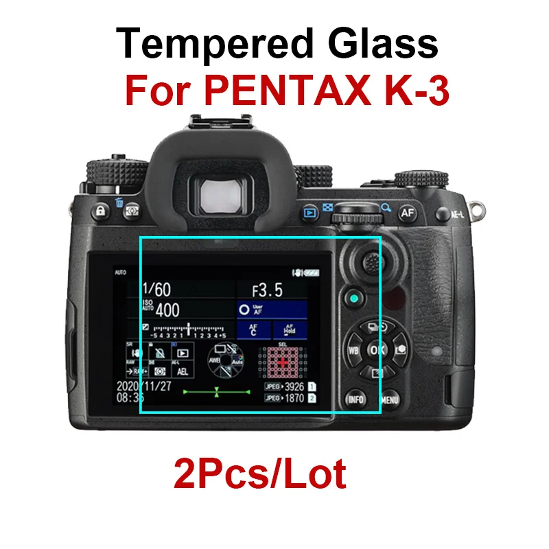 2PCS Camera Screen Protector Tempered Glass For PENTAX K-3 Mark III K3 K3iii DSLR HD Clear LCD Protective Film Glass Movie