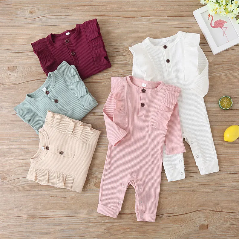 

Baby Romper Newborn Infant Baby Boy Girl Knit Clothes Warm Long Sleeve Ruffle Jumpsuit Soft Clothing Baby Clothing 0-2years