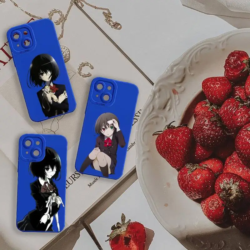

Mei Misaki Another anime Phone Case For iPhone 13 12 11 Pro MAX Mini X XS XR 7 8 Plus Liquid Silicone Klein Blue