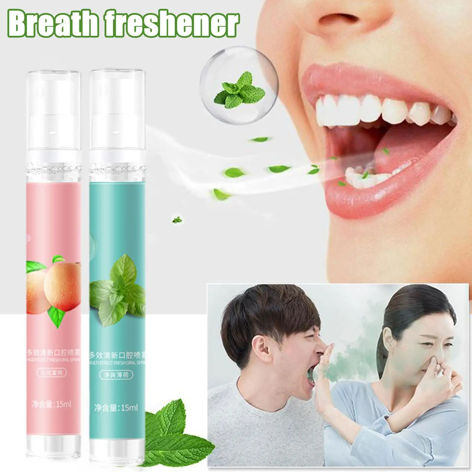 

Fruity Breath Peach Mint Breath Freshener Spray Spray Refreshing Treatment Mouth Odor Halitosis Care Liquid Freshener