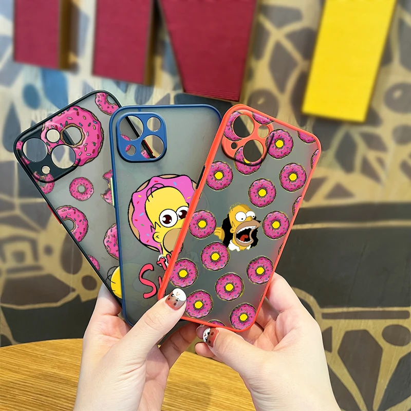 Мультяшные Симпсоны для Apple iPhone 13 12 11 Mini XS XR X Pro MAX 8 7 P 6 Plus матовый прозрачный мягкий