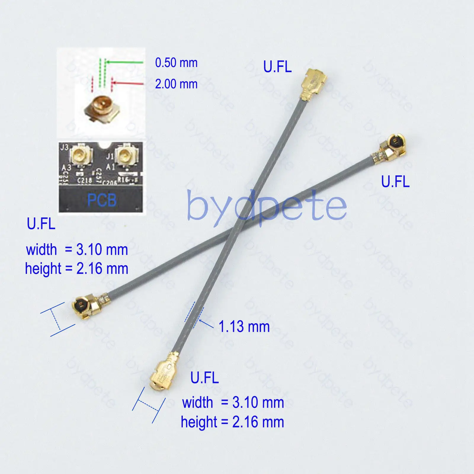IPX UFL to U.FL plug RF113 OD 1.13mm jumper Coaxial Cable Kable IPEX 50ohms Coax