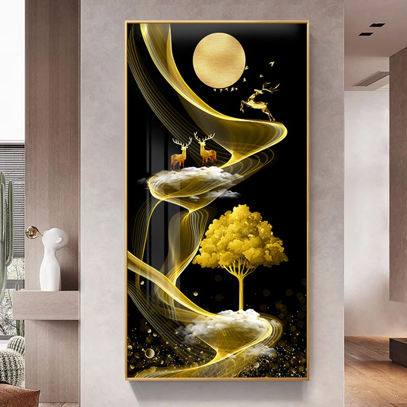 Богатое дерево Лось 5D алмазная живопись DIY полная вышивка офис ресторан гостиная