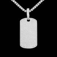 hiphop real d color vvs1 moissanite rectangle pendant for women men 925 sterling silver diamond pendant pass 4mm tennis chain