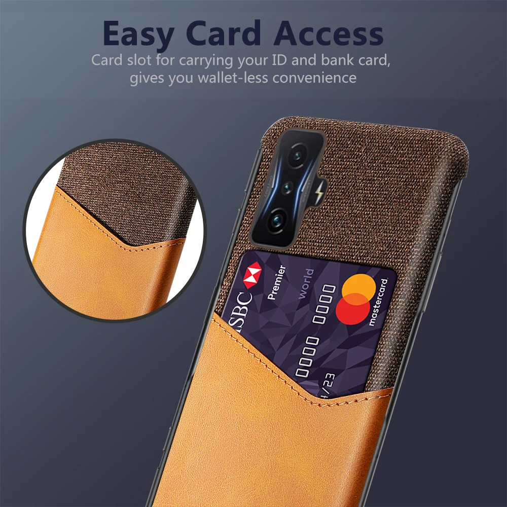 

Poco F4 GT For Poco F4 GT 5G Case Cloth Fabric Case Card Slot Cover For Poco F4 GT F3 Pro X4 X3 NFC M3 M4 Pro 4G 5G F2 F1 Coque
