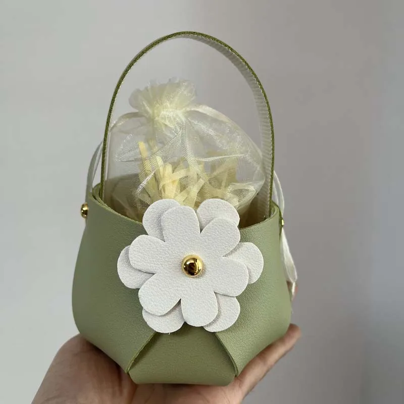 

10PCS Wedding Gift Bags for Guest Leather Packaging Bag Newborn Gift Box Wedding Favour Mini Distributions Bags Party Decor